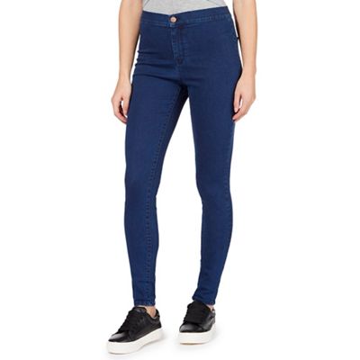 Blue 'Heidi' ultra-stretch high-waisted skinny jeans